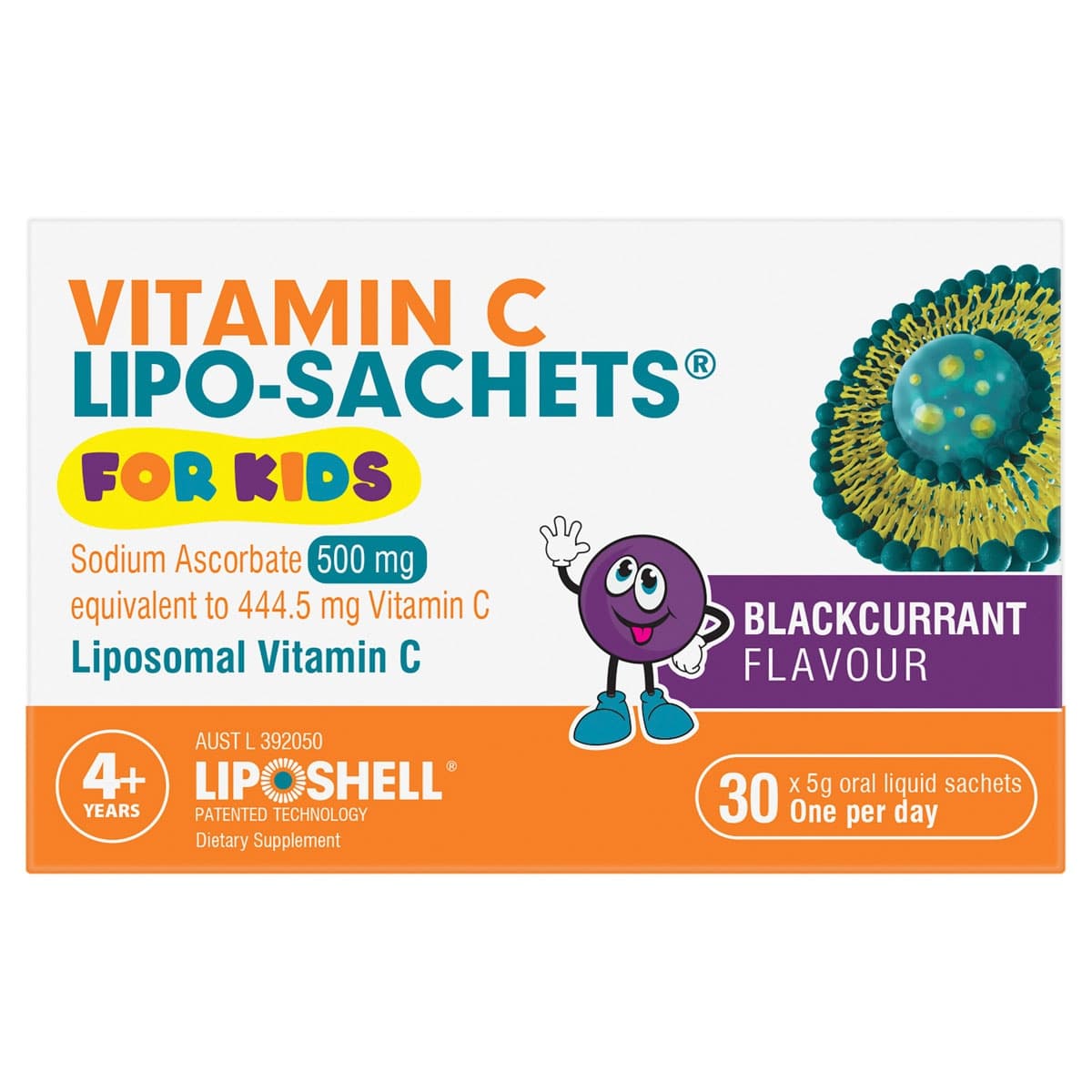 Thumbnail Lipo-Sachet Kids Vitamin C 500mg Blackcurrant Liquid Sachets 30 x 5g