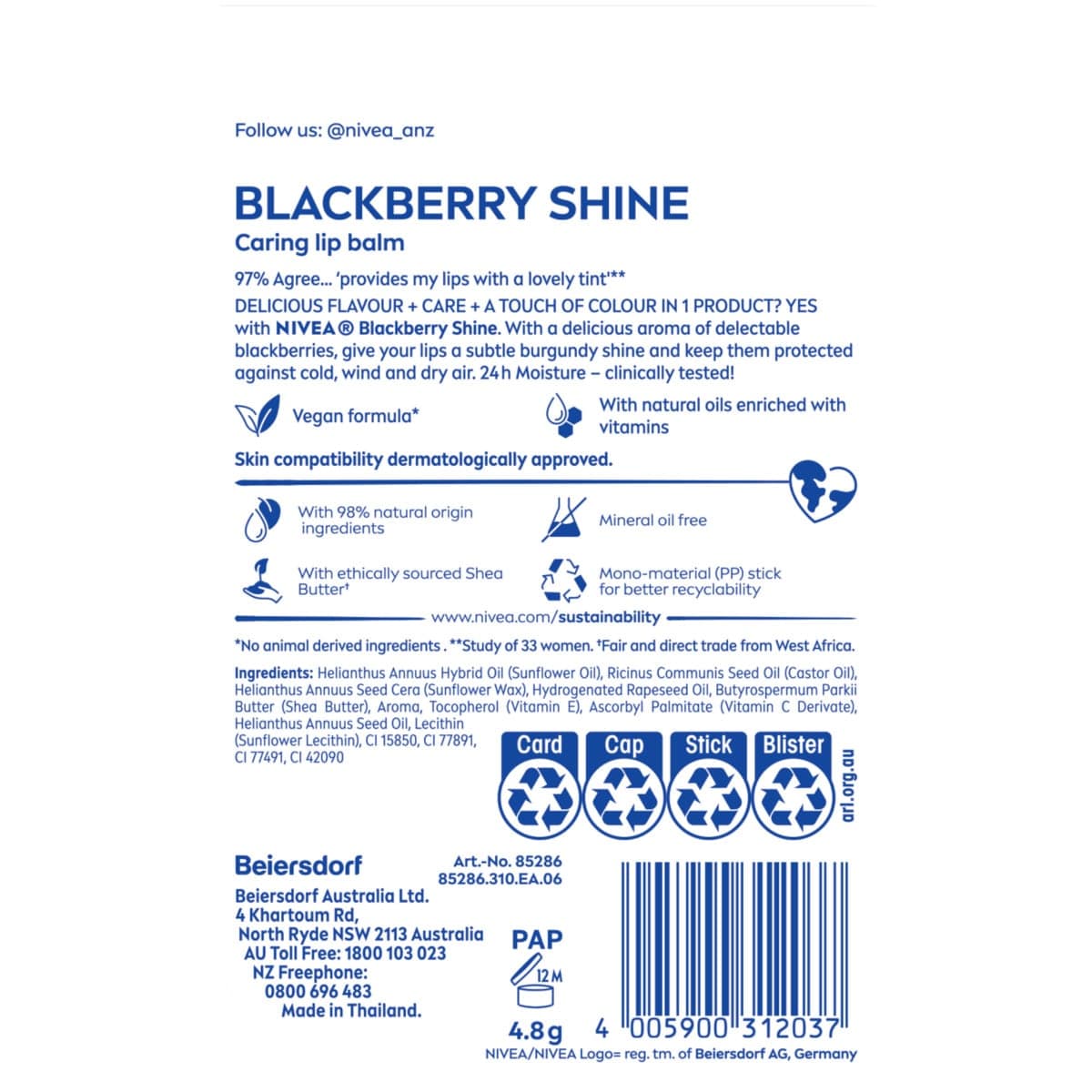 Thumbnail Nivea Blackberry Shine Lip Balm 4.8g