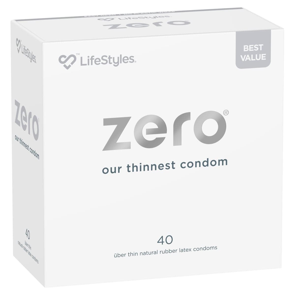Thumbnail LifeStyles Zero Uber Thin Condoms 40 Pack
