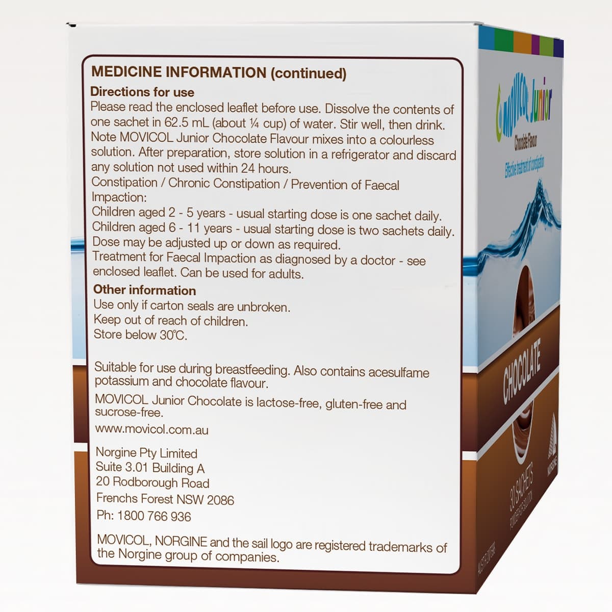 Thumbnail Movicol Junior Chocolate 30 Sachets