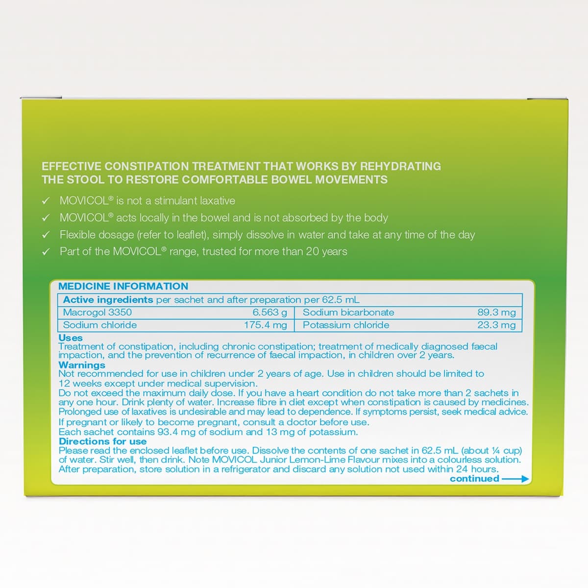 Thumbnail Movicol Junior Lemon Lime 30 Sachets