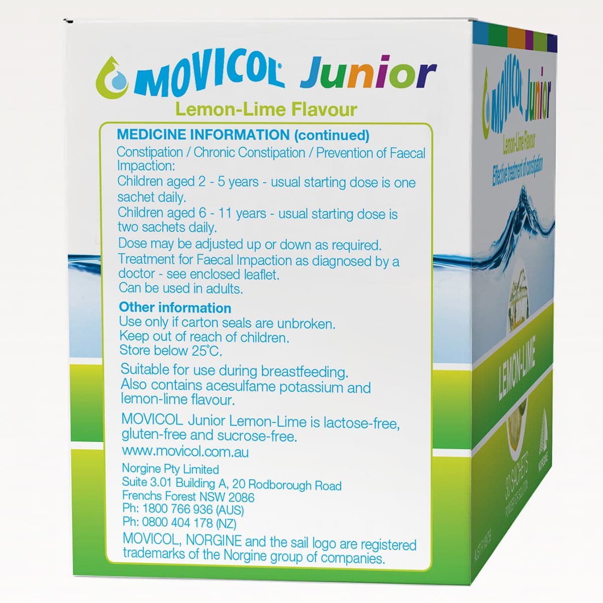 Thumbnail Movicol Junior Lemon Lime 30 Sachets