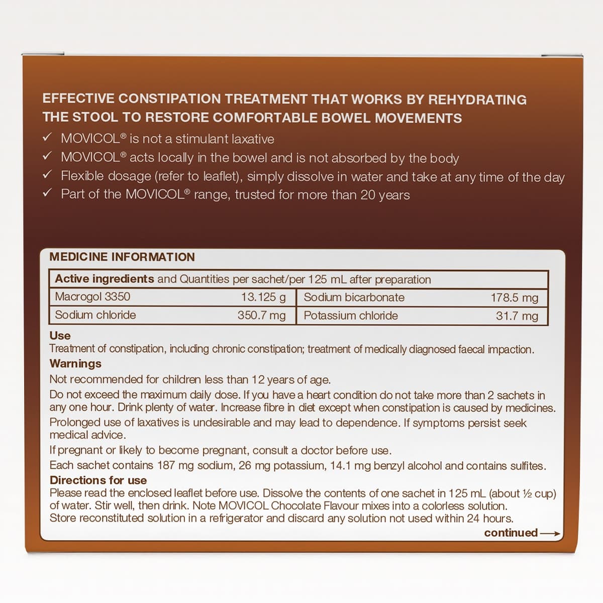 Thumbnail Movicol Adult Chocolate 30 Sachets