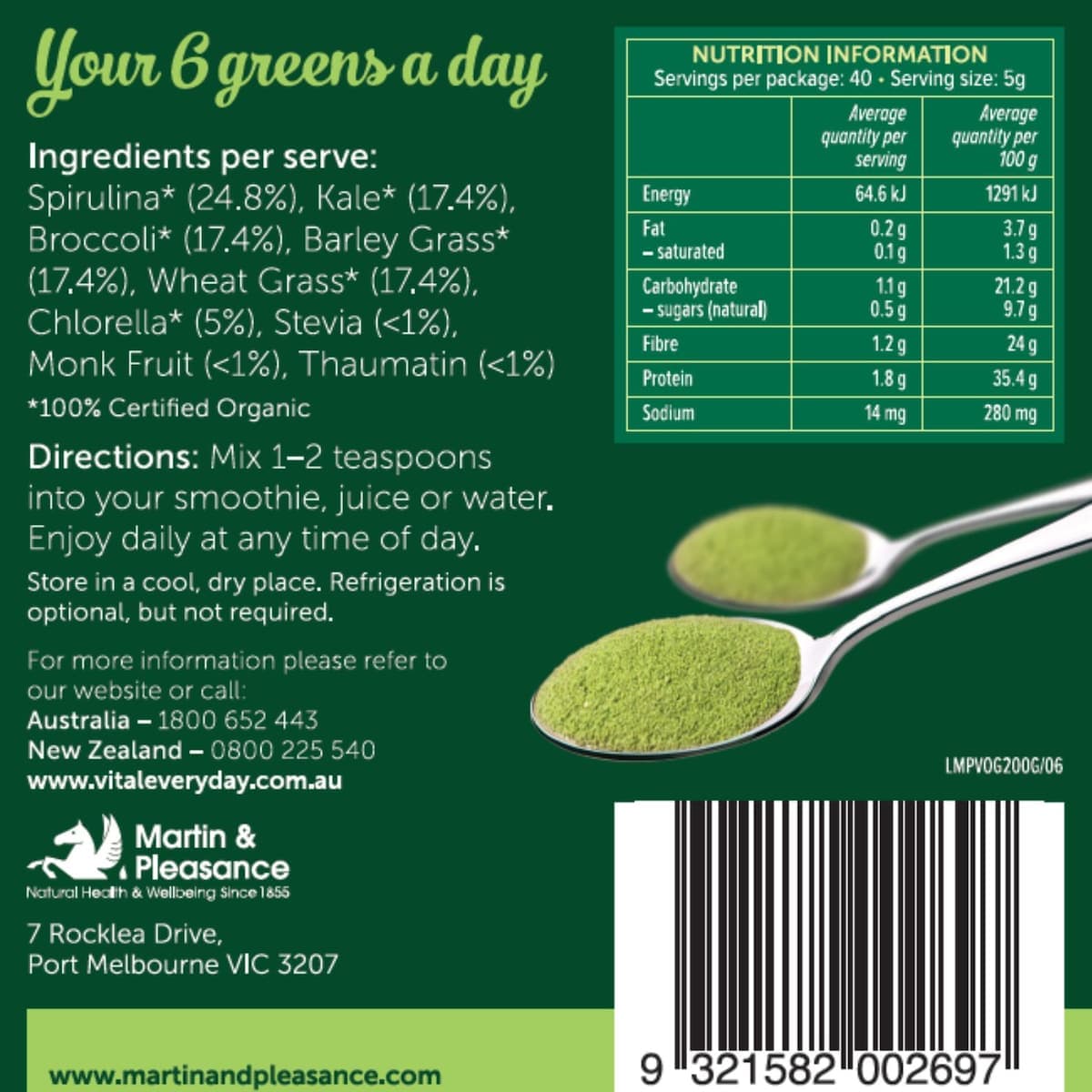 Thumbnail Vital Organic Greens Powder 200g