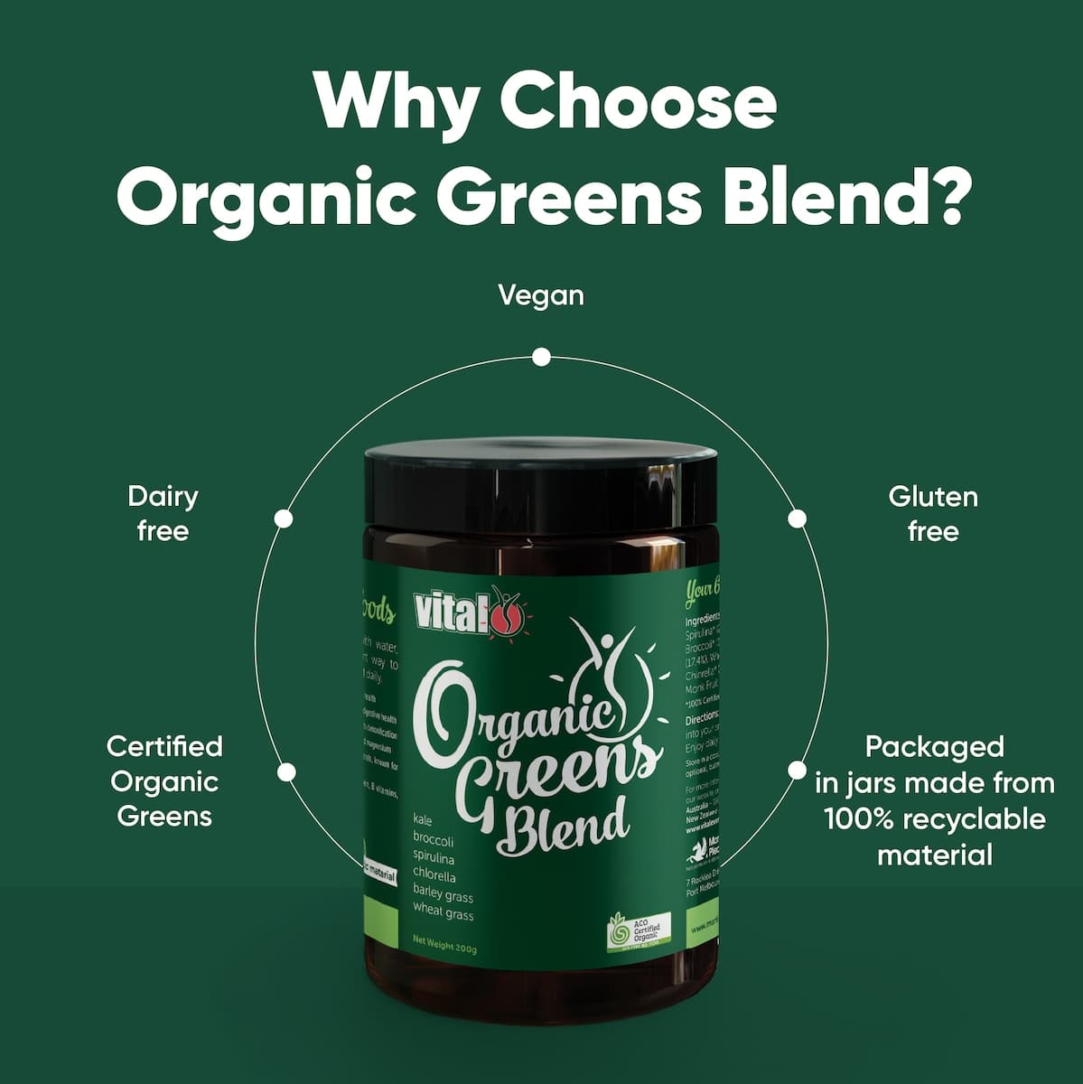 Thumbnail Vital Organic Greens Powder 200g