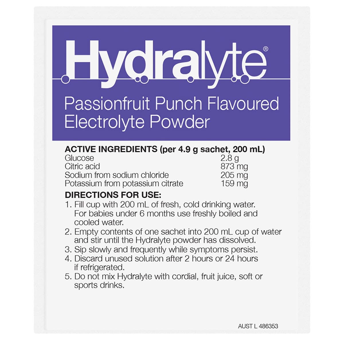 Thumbnail Hydralyte Electrolyte Powder Fruity Bliss Multi-Flavour 24 x 4.9g Sachets