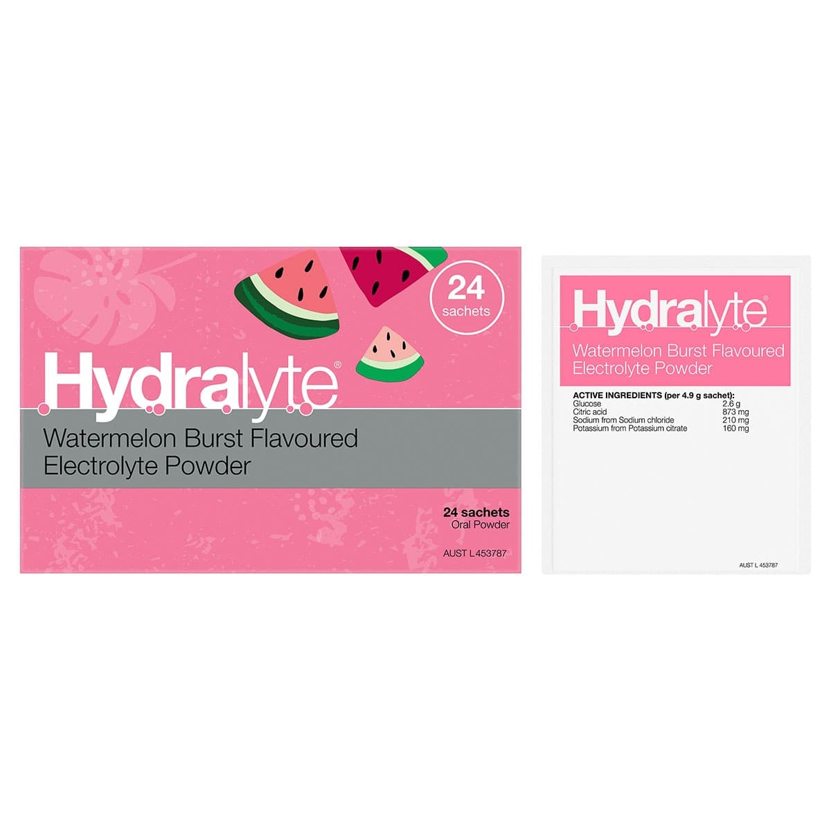 Thumbnail Hydralyte Electrolyte Powder Watermelon Burst 24 x 4.9g Sachets
