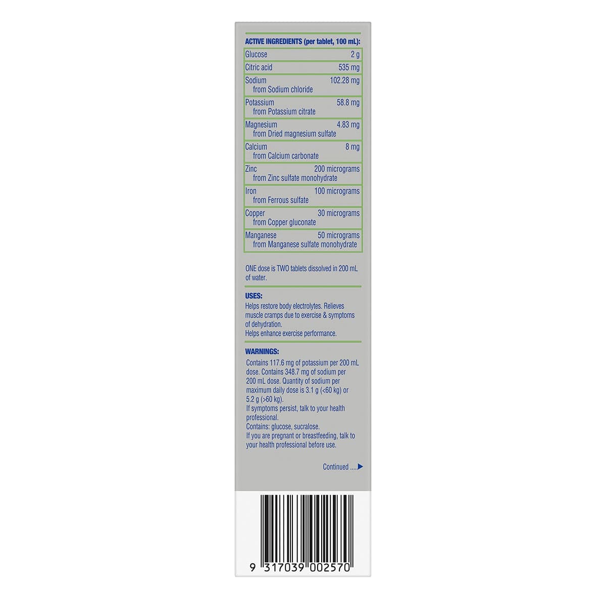 Thumbnail Hydralyte Plus Sports Effervescent Electrolyte Tablets Lemon Lime 20 Pack