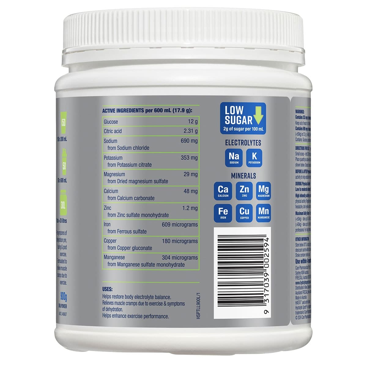 Thumbnail Hydralyte Plus Sports Electrolyte Powder Lemon Lime 900g