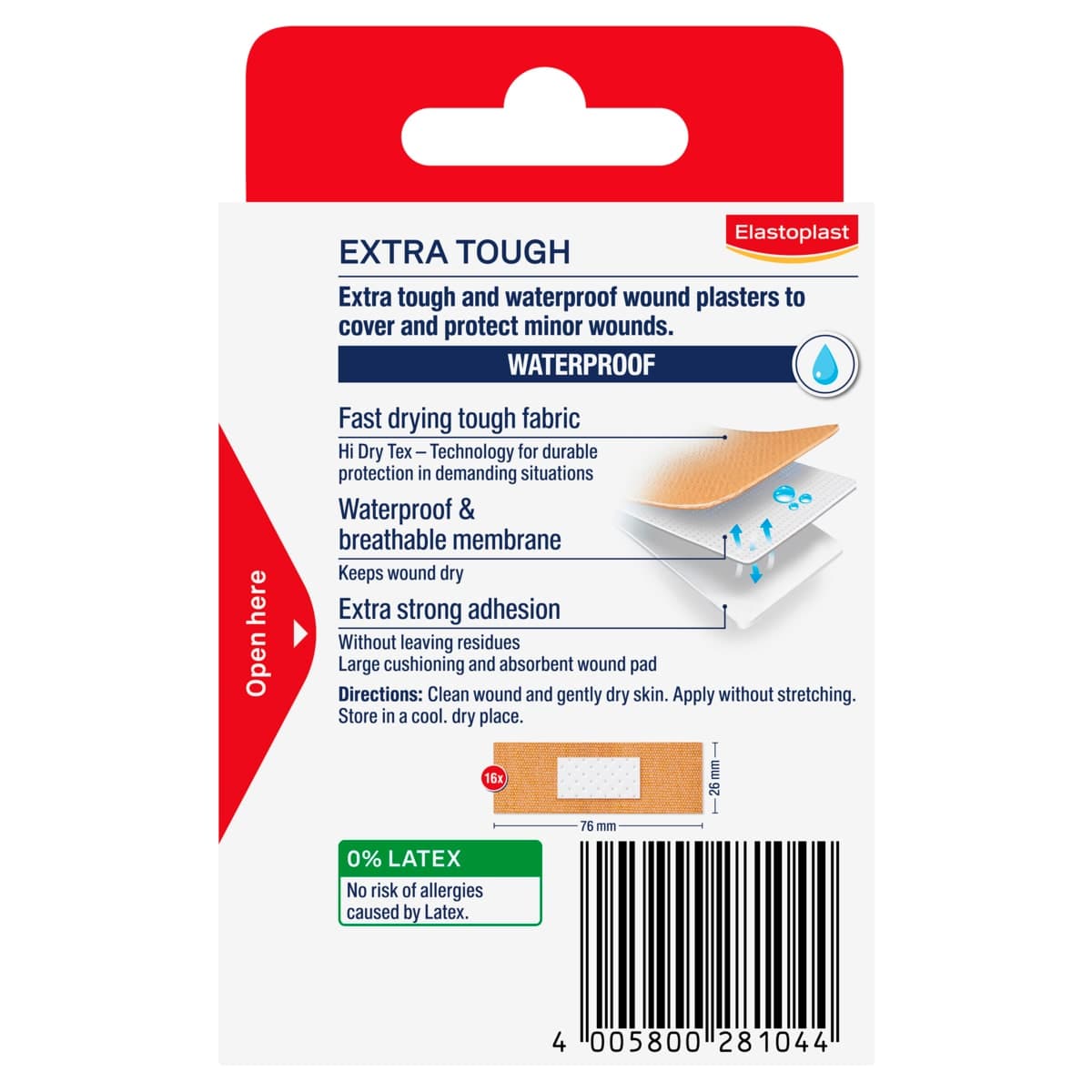 Thumbnail Elastoplast Extra Tough Waterproof Plasters 16 Pack
