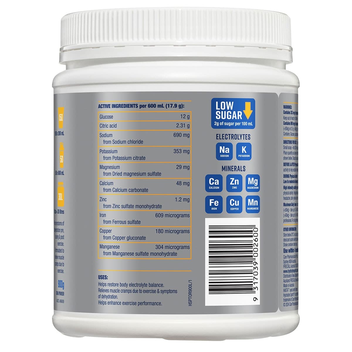 Thumbnail Hydralyte Plus Sports Electrolyte Powder Orange 900g