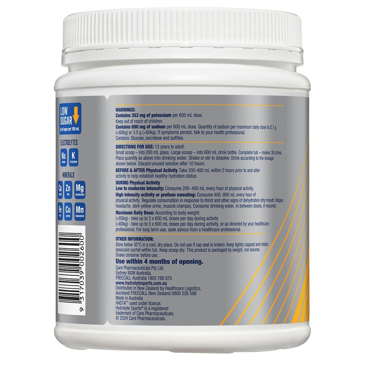 Thumbnail Hydralyte Plus Sports Electrolyte Powder Orange 900g
