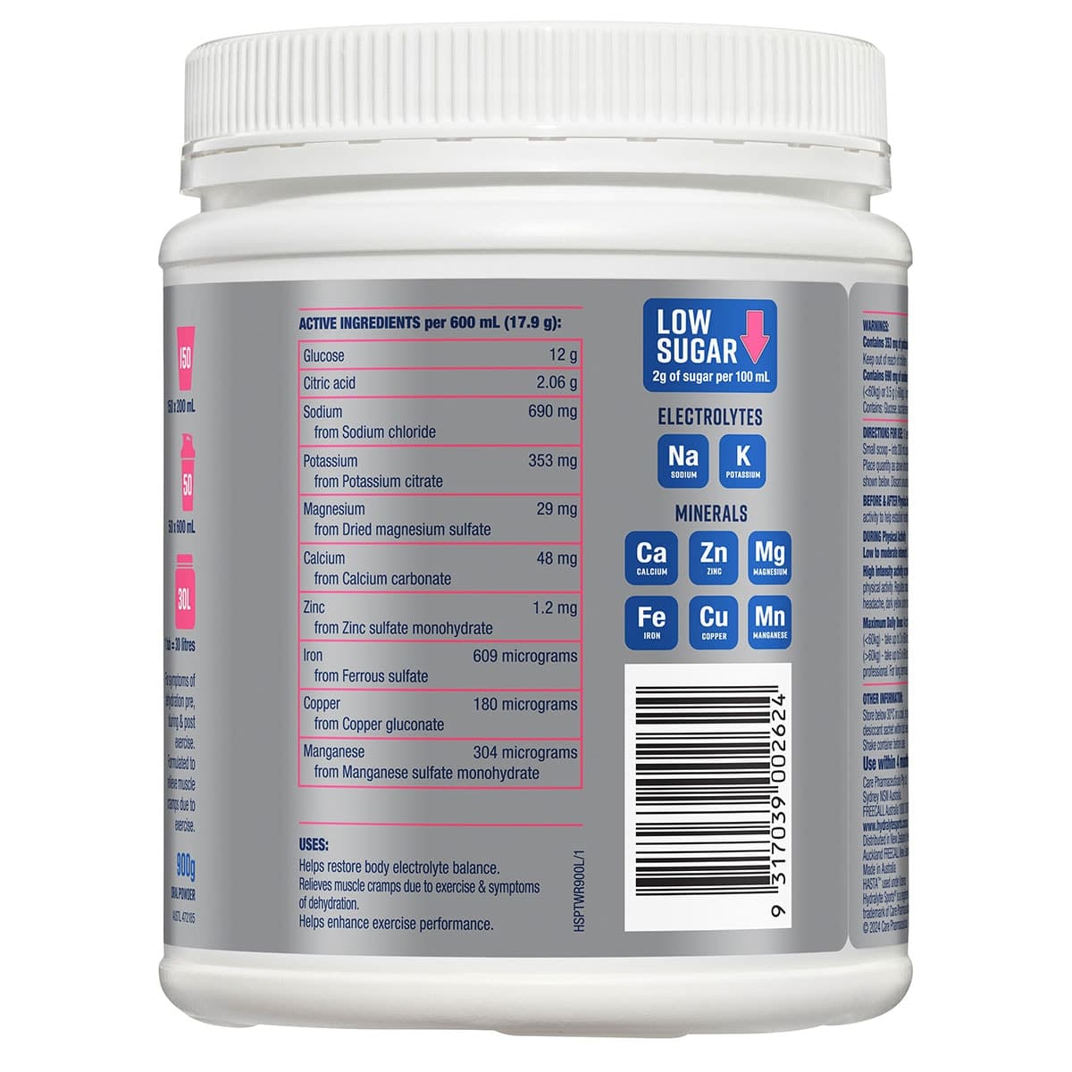 Thumbnail Hydralyte Plus Sports Electrolyte Powder Watermelon 900g