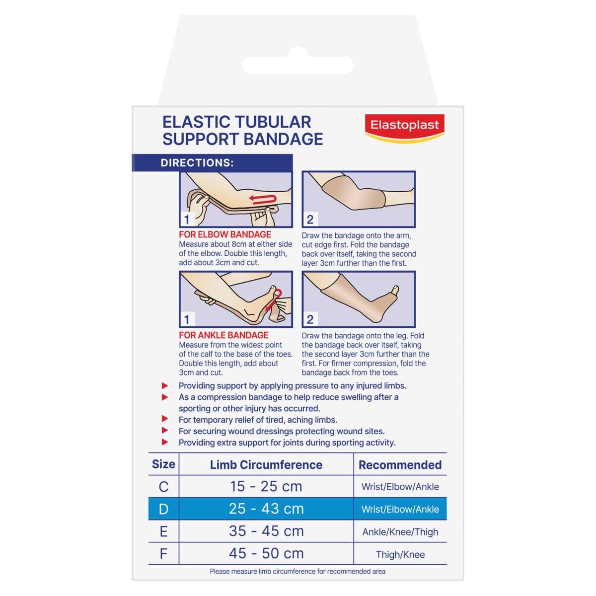 Thumbnail Elastoplast Elastic Tubular Support Bandage Size D 1m