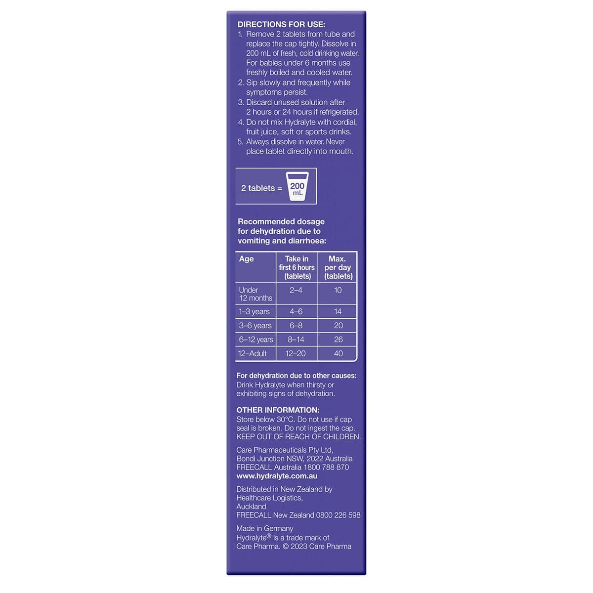 Thumbnail Hydralyte Effervescent Electrolyte Tablets Passionfruit 20 Pack