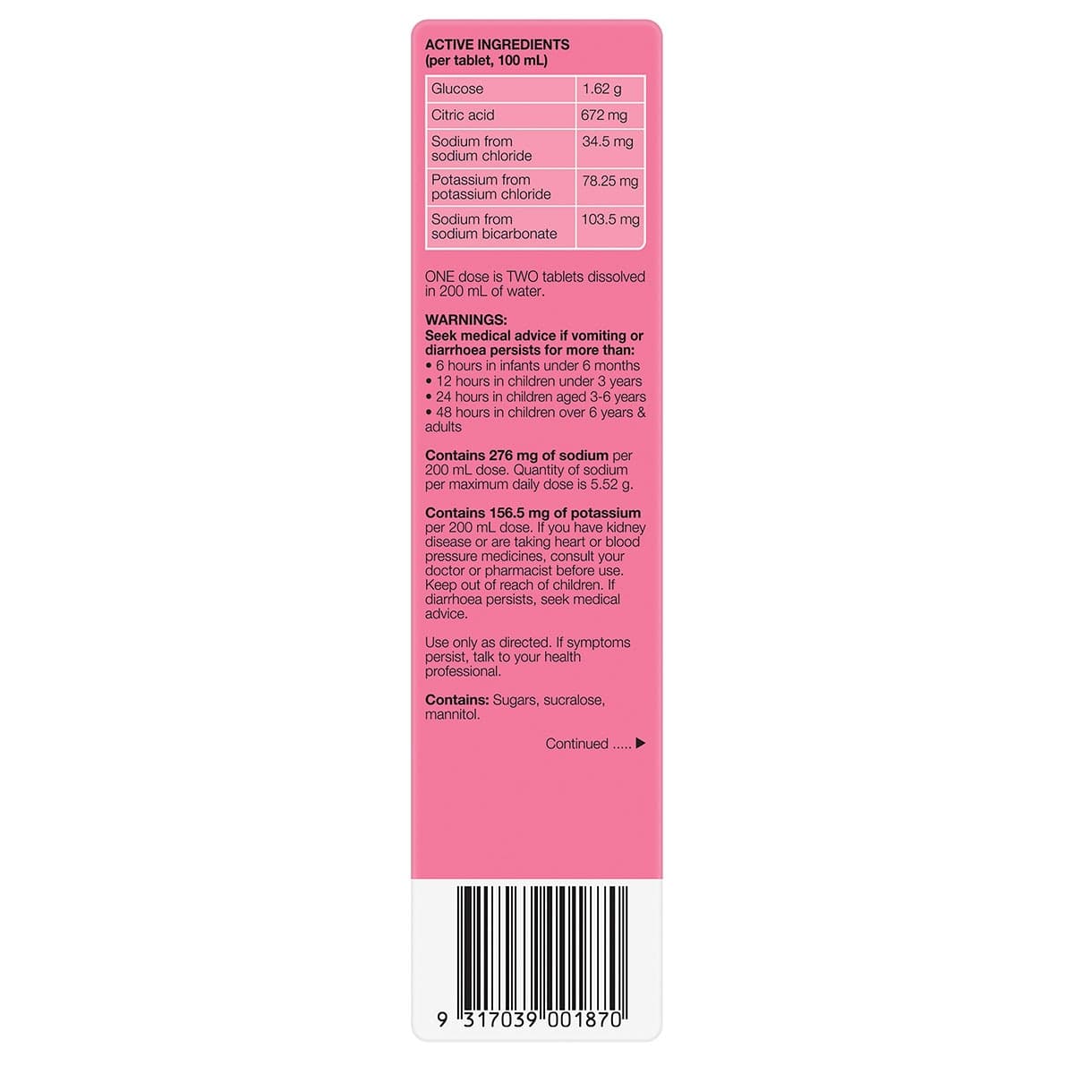 Thumbnail Hydralyte Effervescent Electrolyte Tablets Watermelon 20 Pack