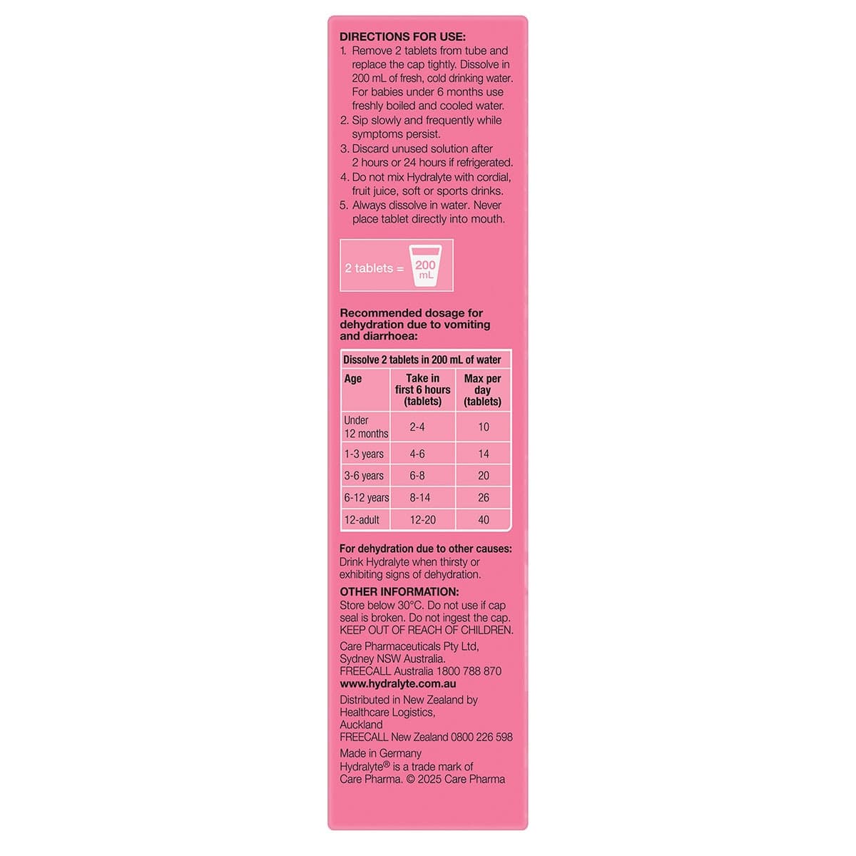 Thumbnail Hydralyte Effervescent Electrolyte Tablets Watermelon 20 Pack