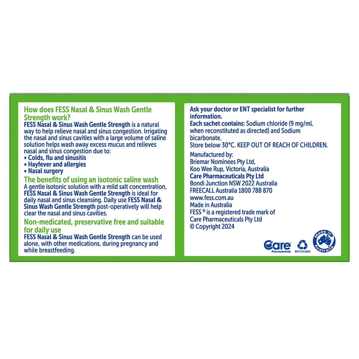Thumbnail Fess Nasal & Sinus Wash Refill Gentle Strength 50 Sachets