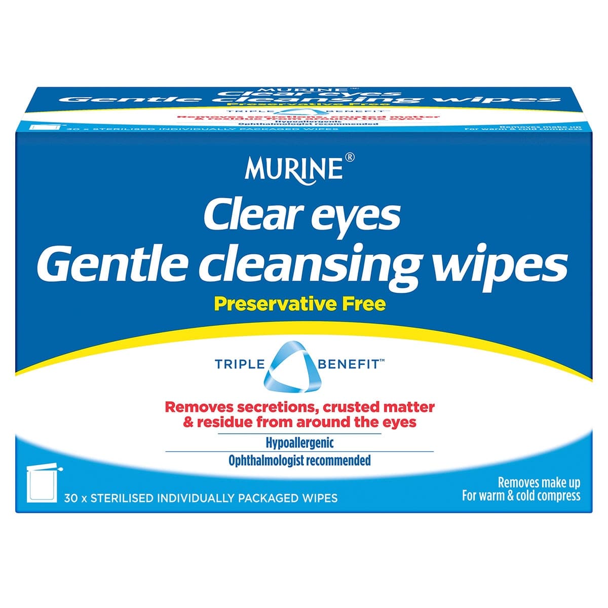 Thumbnail Murine Clear Eyes Gentle Cleansing Wipes 30 Pack