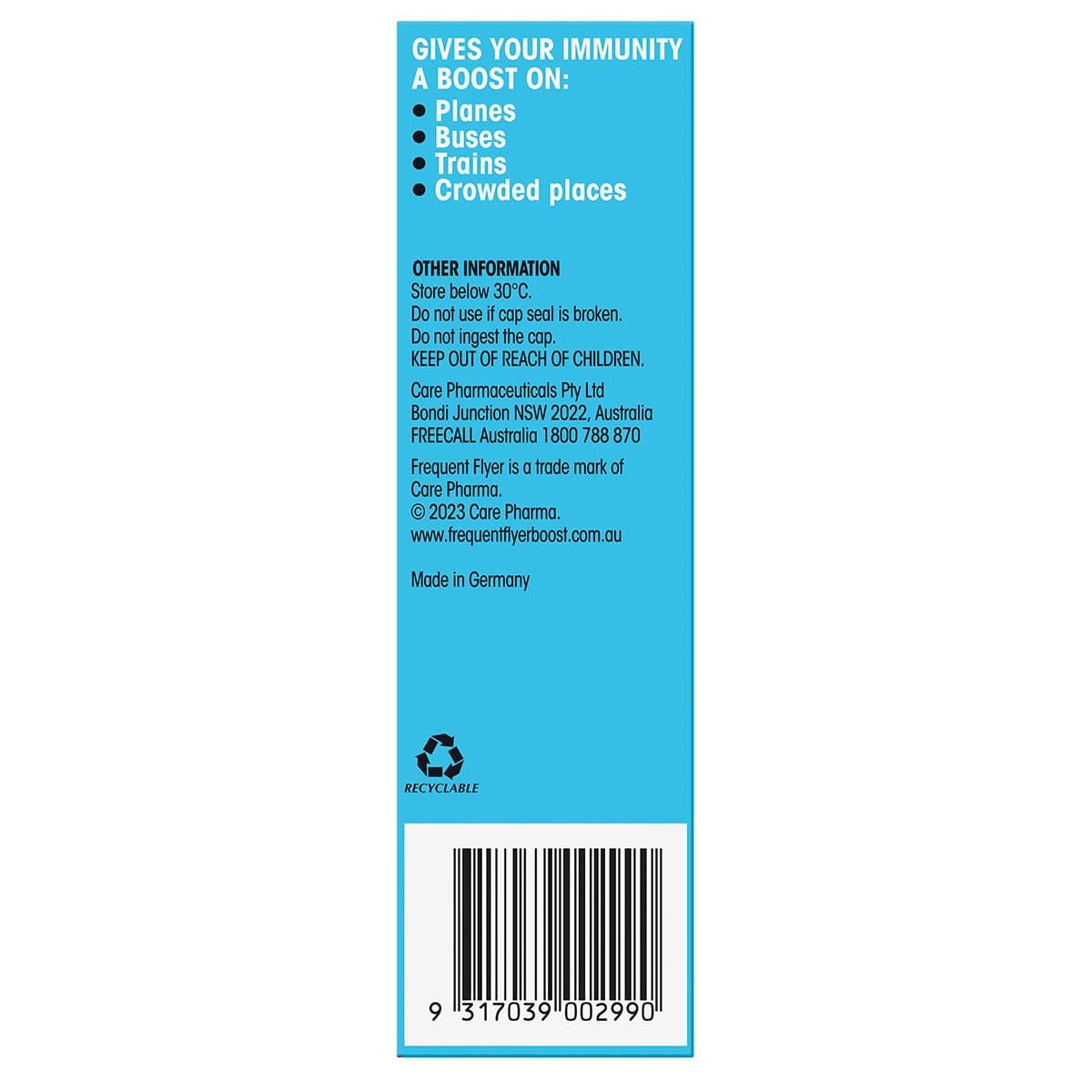 Thumbnail Frequent Flyer Immunity Boost Effervescent Tablets Raspberry 15 Pack