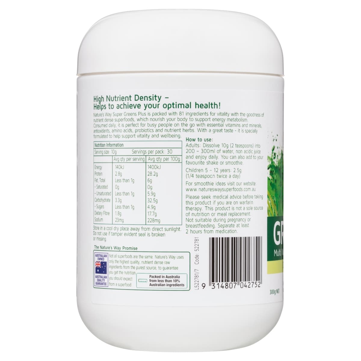 Thumbnail Nature's Way Green + Superfood Powder 300g