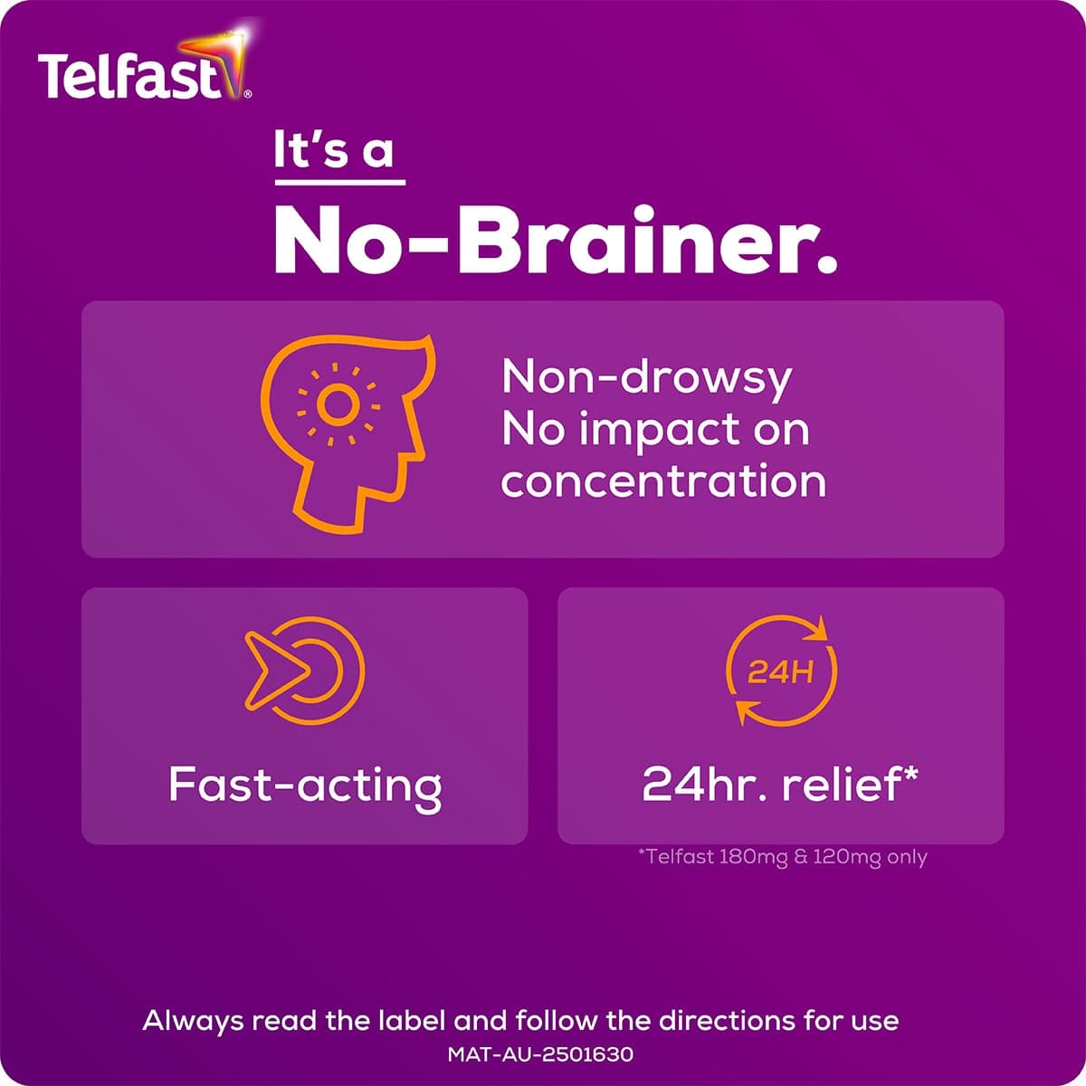 Thumbnail Telfast Allergy & Hayfever Relief 180mg 5 Tablets