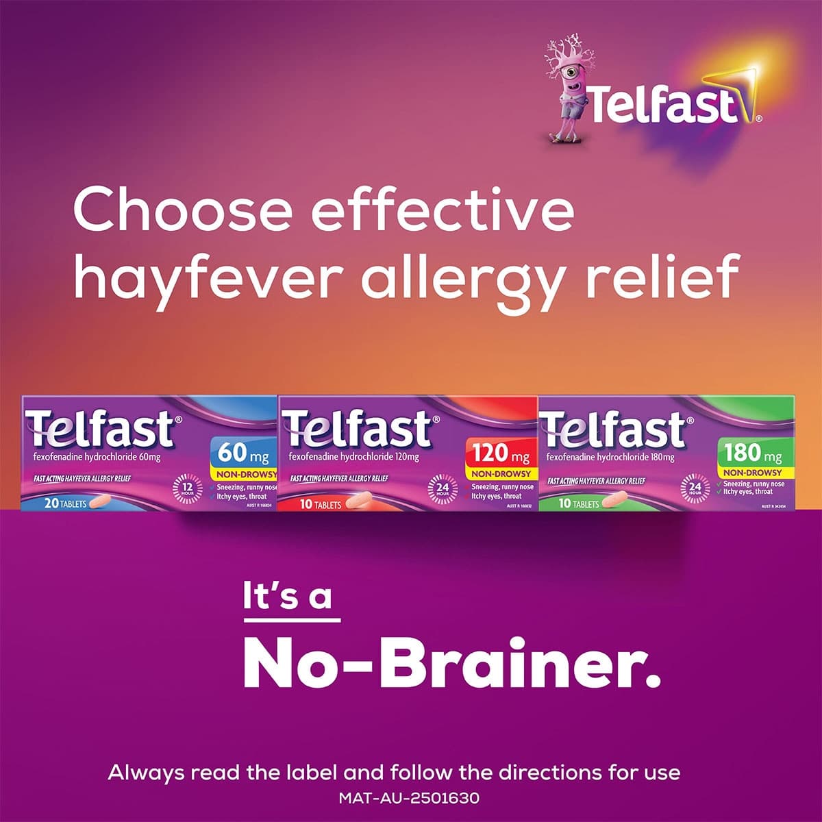 Thumbnail Telfast Allergy & Hayfever Relief 180mg 5 Tablets
