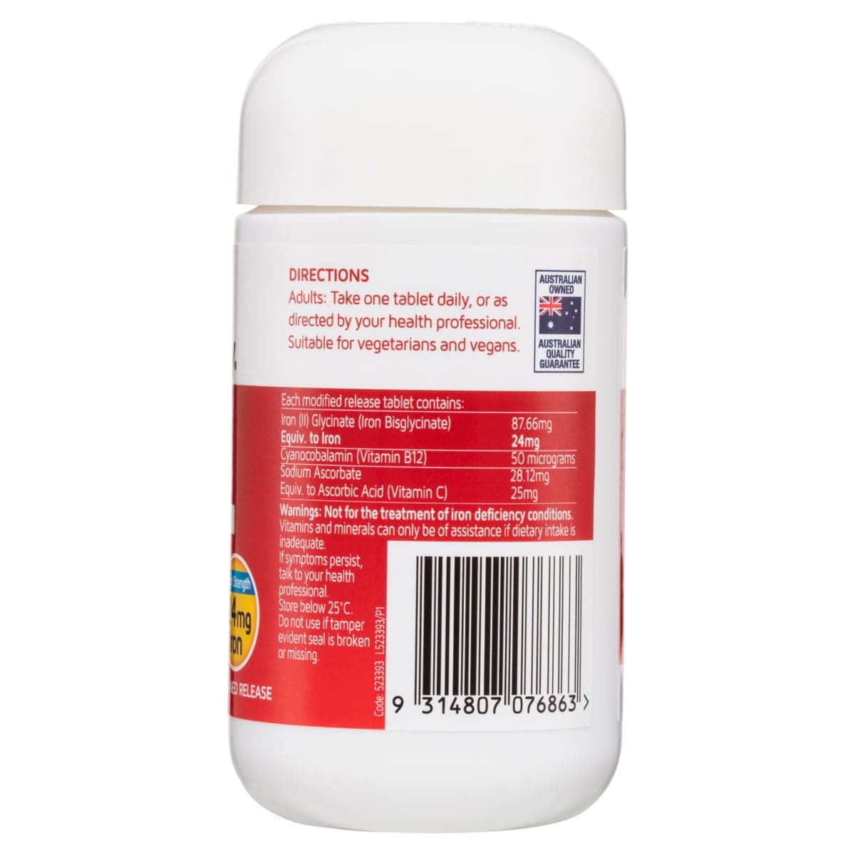 Thumbnail Nature's Way High Strength Iron + Vitamin C & B12 30 Tablets