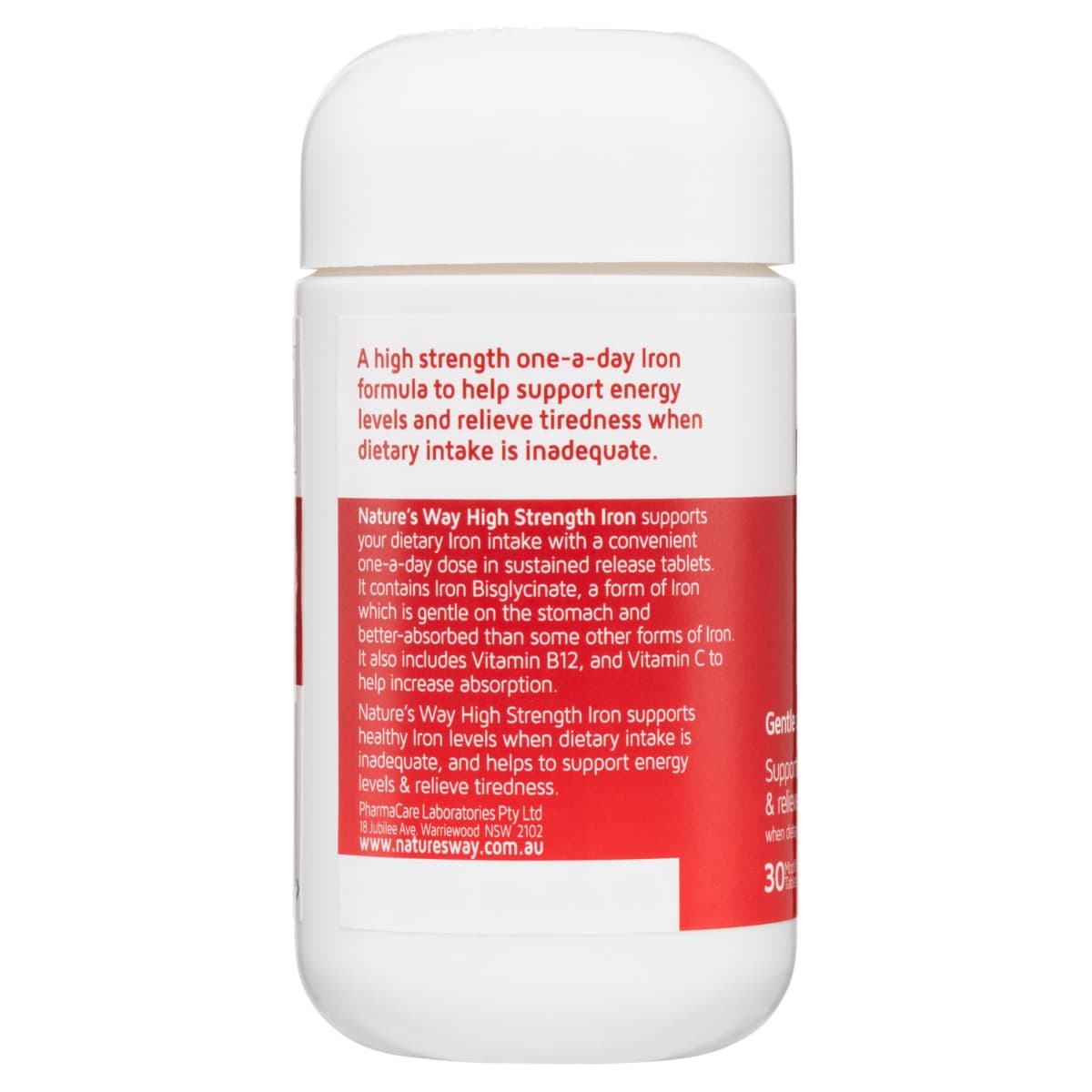 Thumbnail Nature's Way High Strength Iron + Vitamin C & B12 30 Tablets