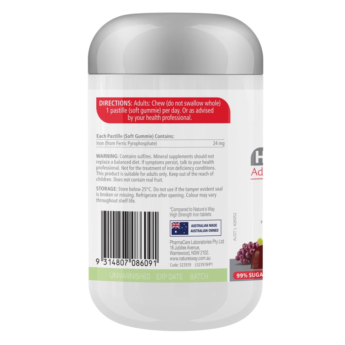 Thumbnail Nature's Way High Strength Adult Vita Gummies Iron 24mg - 30 Pack