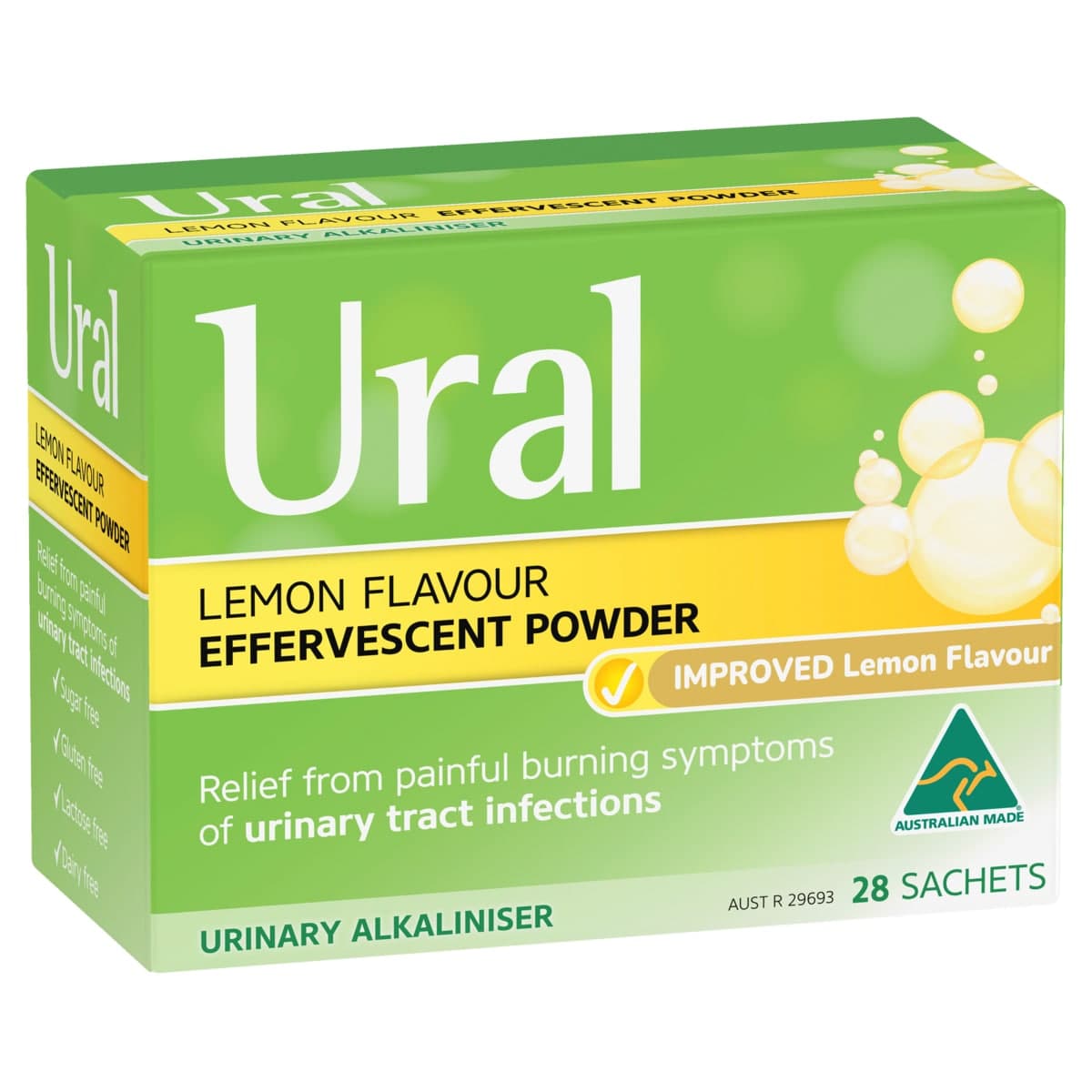Thumbnail Ural Effervescent Powder Sachets Lemon Flavour 28 x 4g
