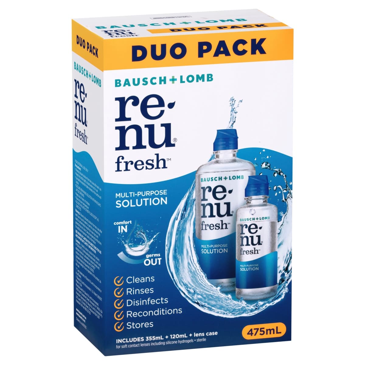 Thumbnail Bausch & Lomb Renu Fresh Multi-Purpose Solution 355ml + 120ml