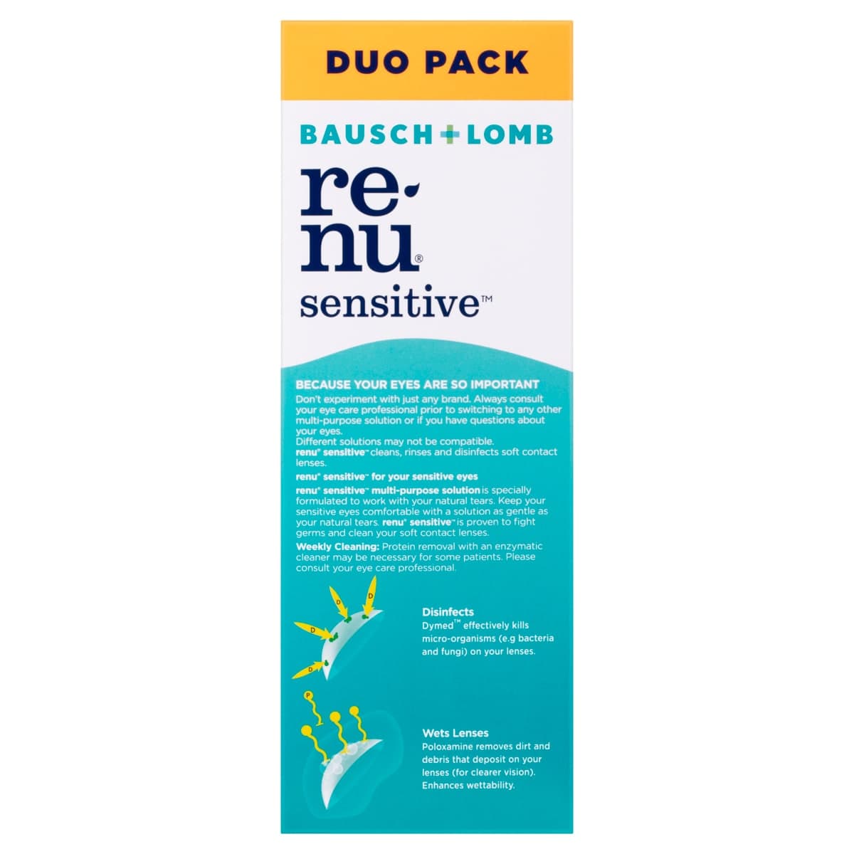 Thumbnail Bausch & Lomb Renu Sensitive Contact Lens Solution 2 x 355ml