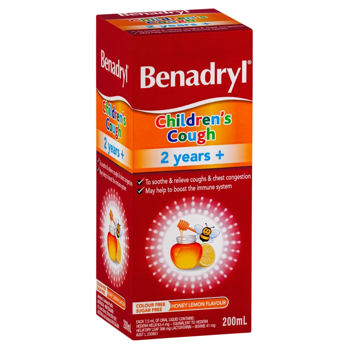 Thumbnail Benadryl Children's Cough Liquid 2 Years+ Honey Lemon 200ml