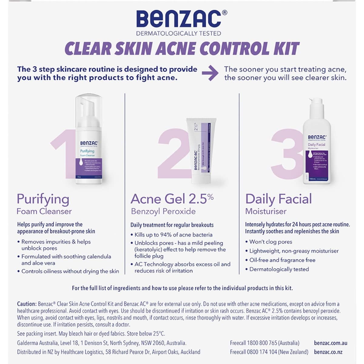 Thumbnail Benzac 3 Step Clear Skin Acne Control Kit