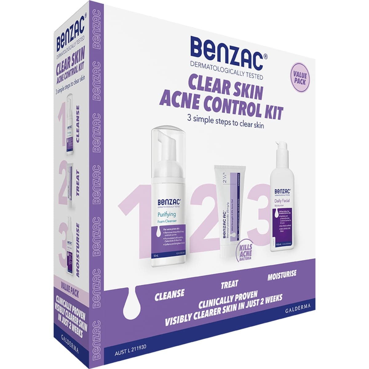 Thumbnail Benzac 3 Step Clear Skin Acne Control Kit