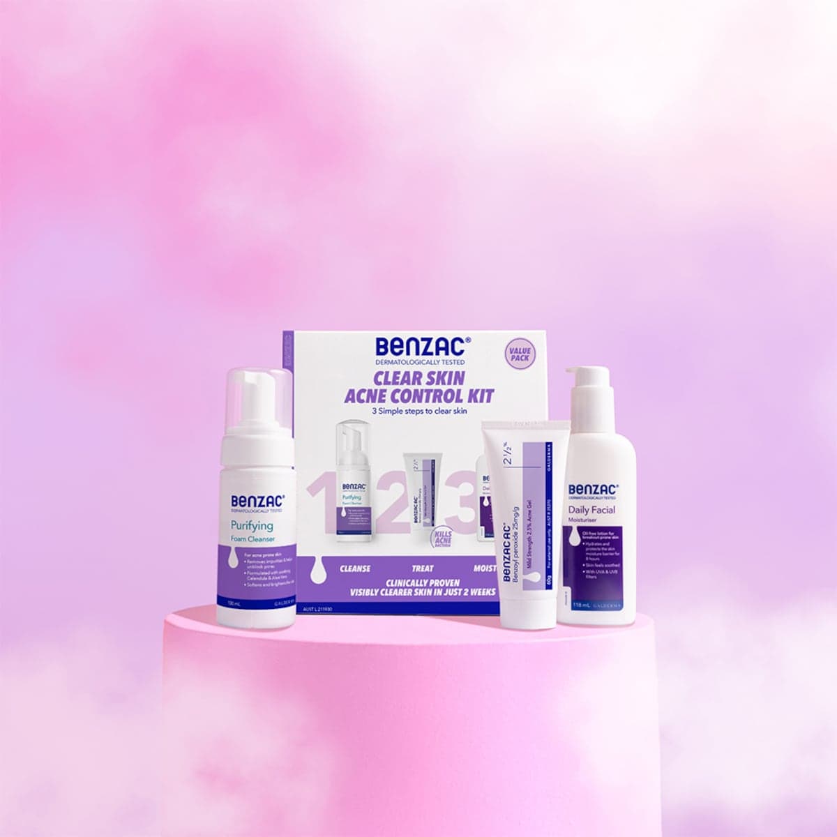 Thumbnail Benzac 3 Step Clear Skin Acne Control Kit