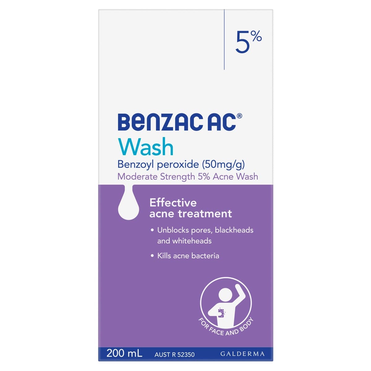 Thumbnail Benzac AC Moderate Strength 5.0% Acne Wash 200ml