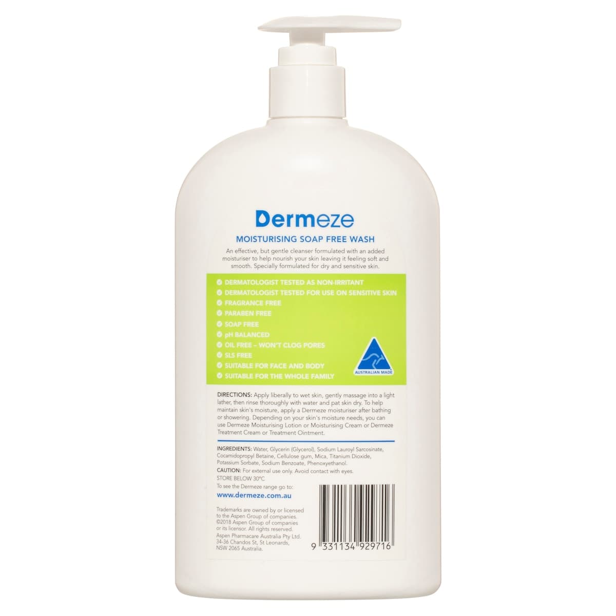 Thumbnail Dermeze Moisturising Soap Free Wash 500ml