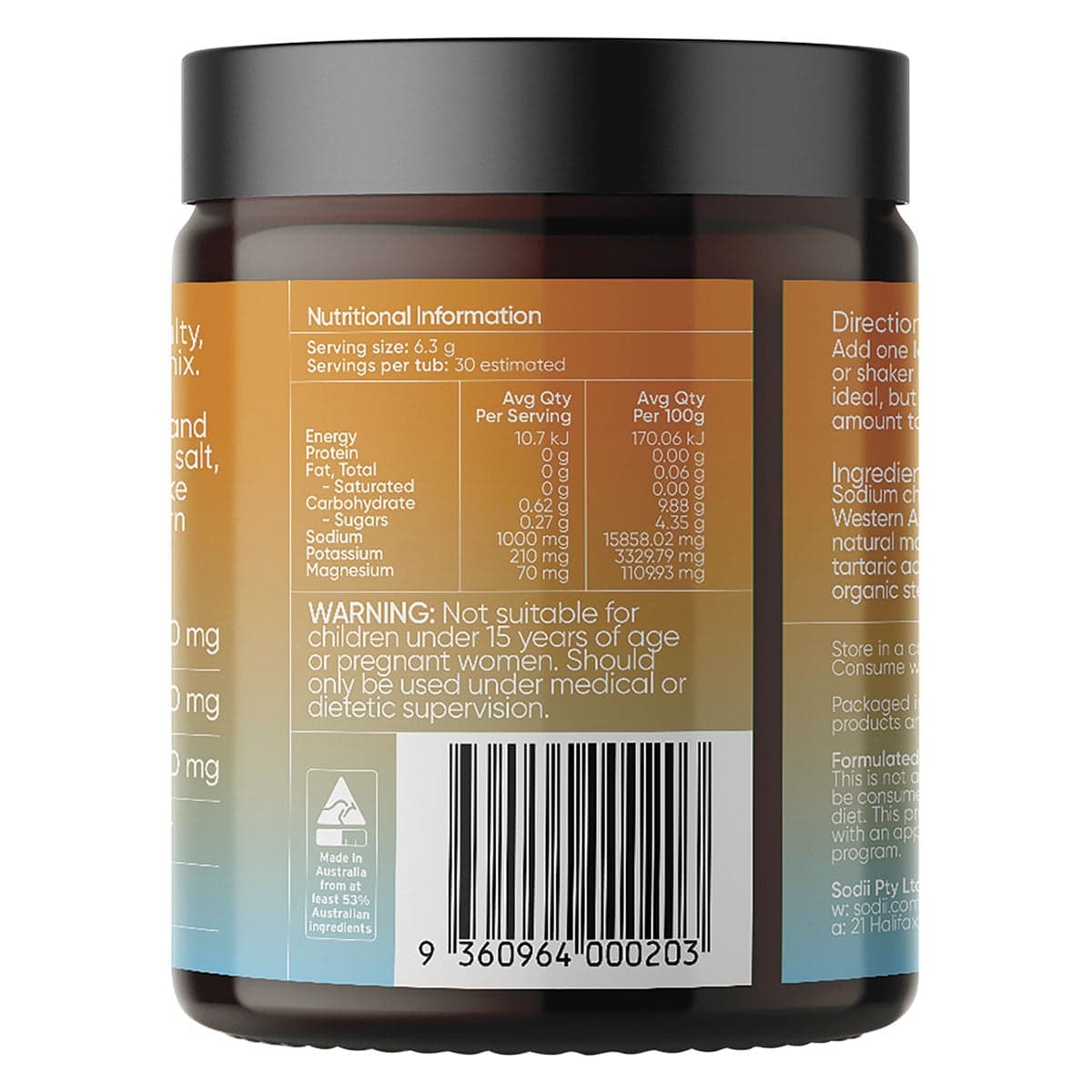 Thumbnail Sodii Everyday Hydration Salts Salty Mandarin 185g
