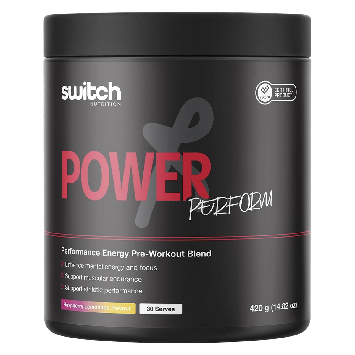 Thumbnail Switch Nutrition Power Perform Pre-Workout Blend Raspberry Lemonade 420g