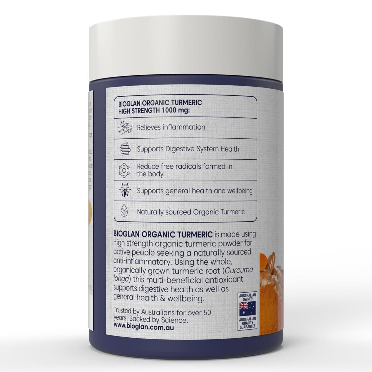 Thumbnail Bioglan Organic Turmeric High Strength 1000mg 100 Tablets