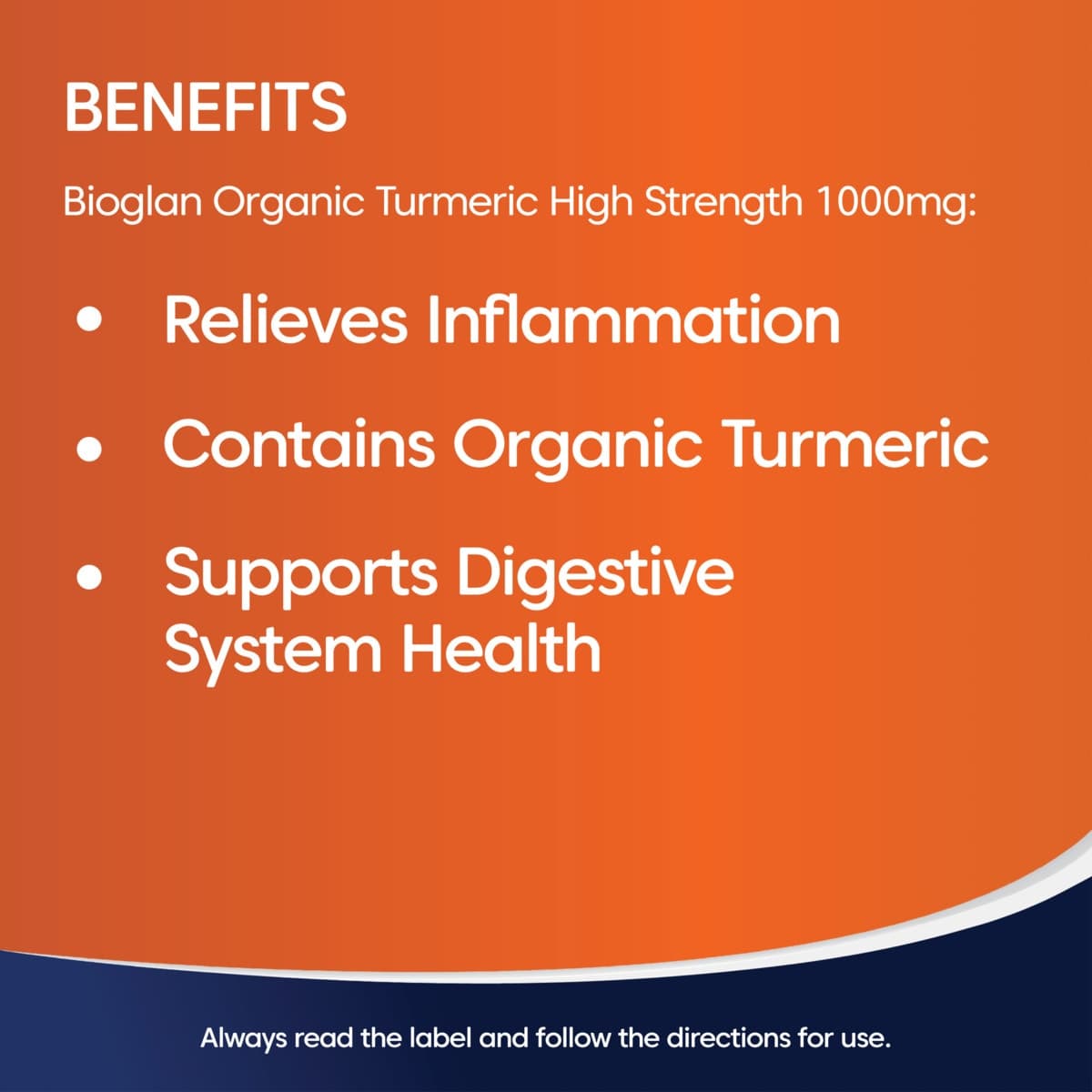 Thumbnail Bioglan Organic Turmeric High Strength 1000mg 100 Tablets