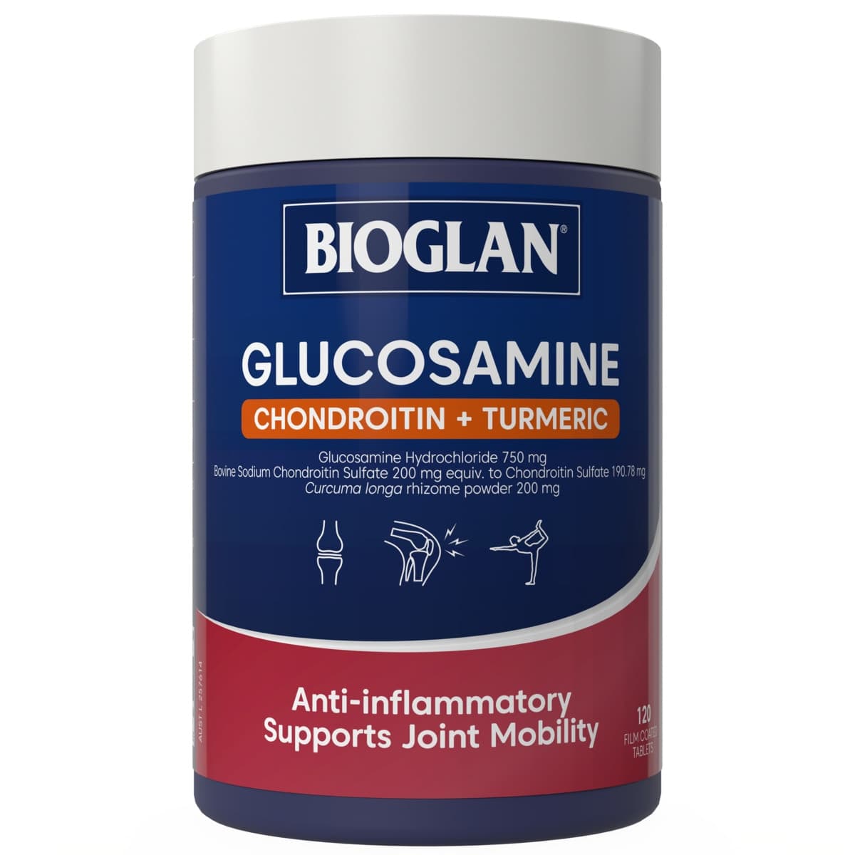 Thumbnail Bioglan Glucosamine Chondroitin + Turmeric 120 Tablets