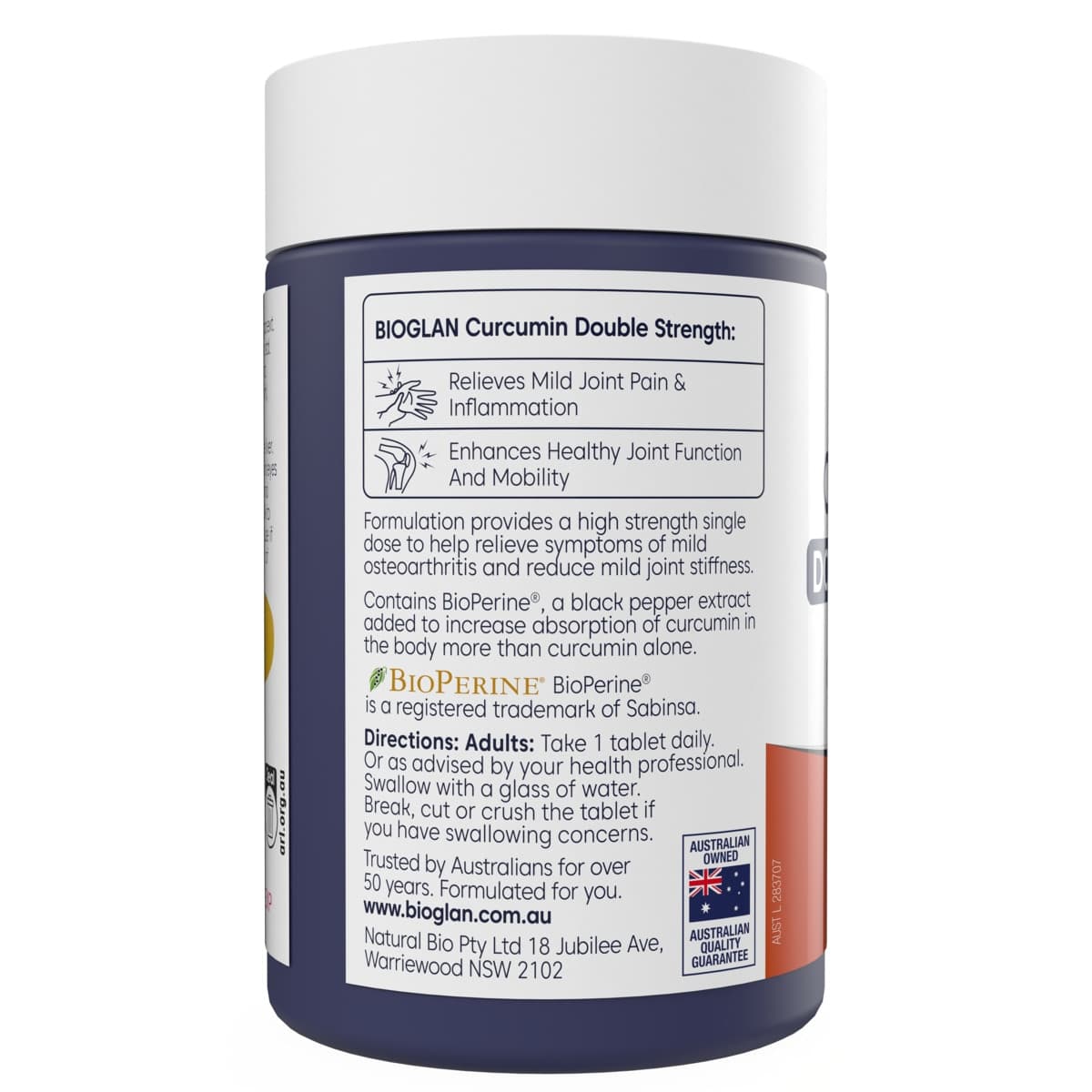 Thumbnail Bioglan Double Strength Curcumin 1200mg 40 Tablets