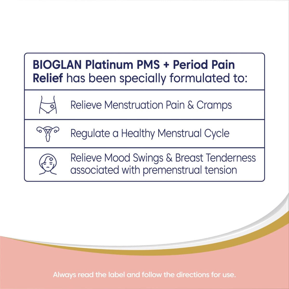 Thumbnail Bioglan Platinum PMS + Period Pain Relief 60 Tablets