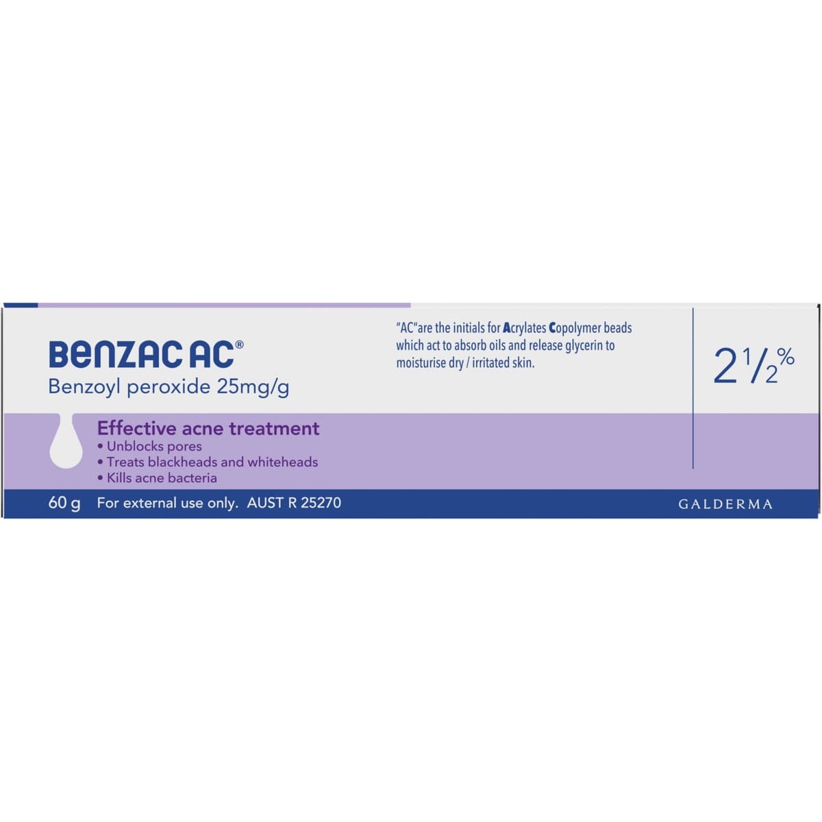 Thumbnail Benzac AC Mild Strength 2.5% Acne Gel 60g