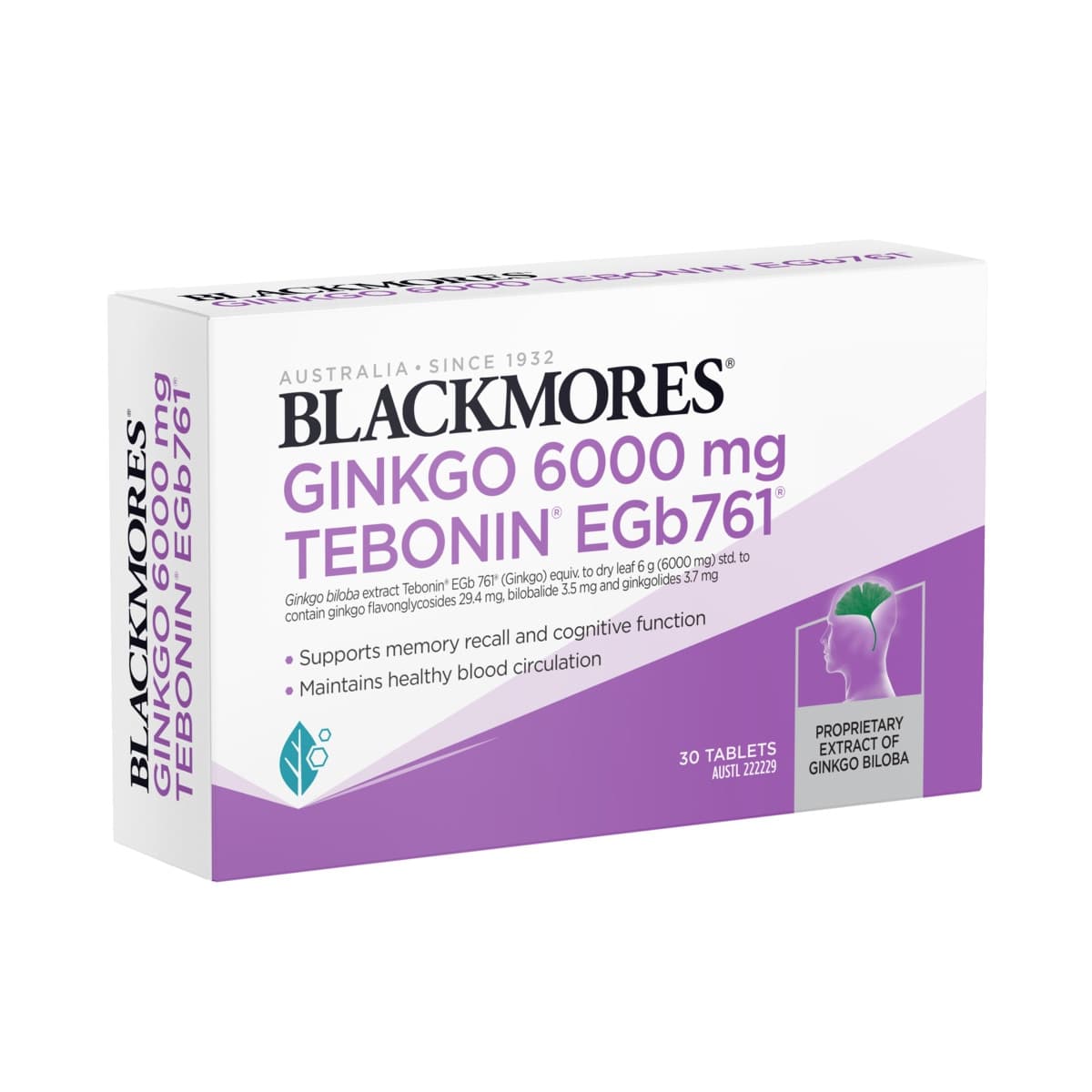 Thumbnail Blackmores Ginkgo 6000mg Tebonin Egb 761 - 30 Tablets
