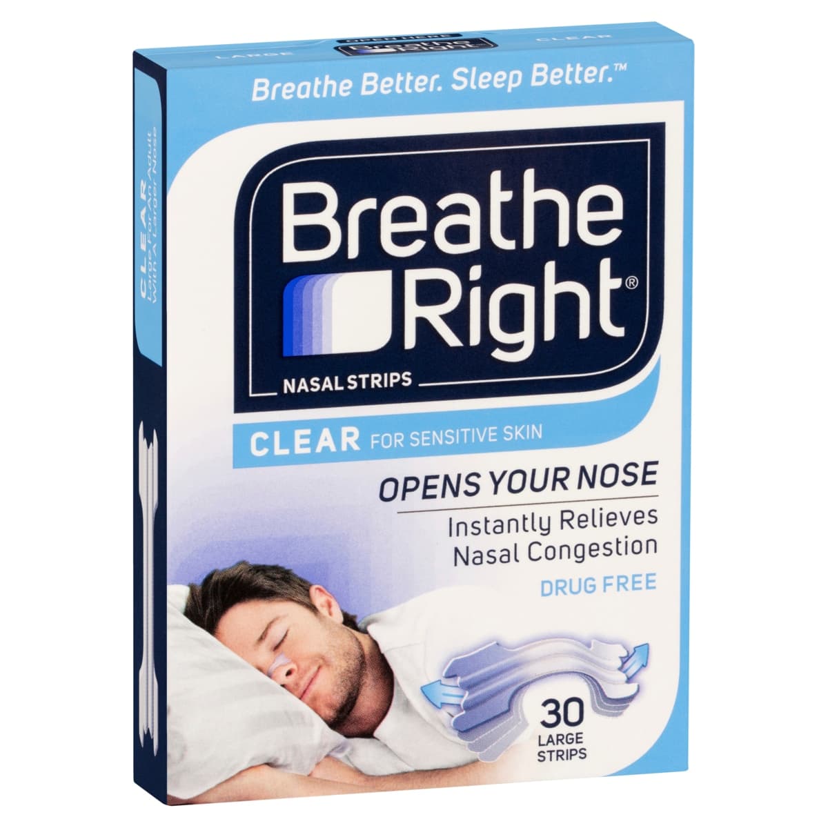 Thumbnail Breathe Right Clear Nasal Strips Large 30 Pack