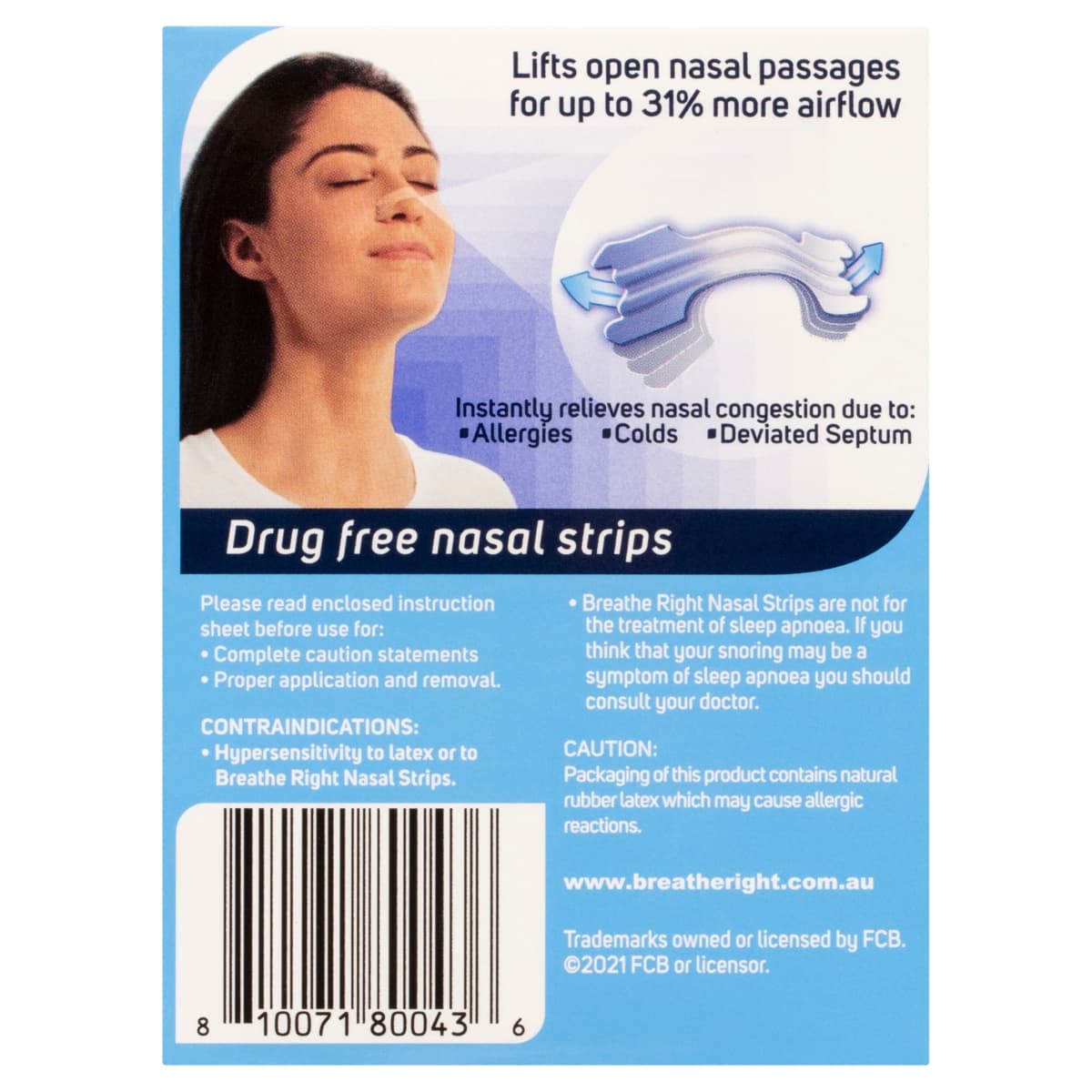 Thumbnail Breathe Right Clear Nasal Strips Large 30 Pack
